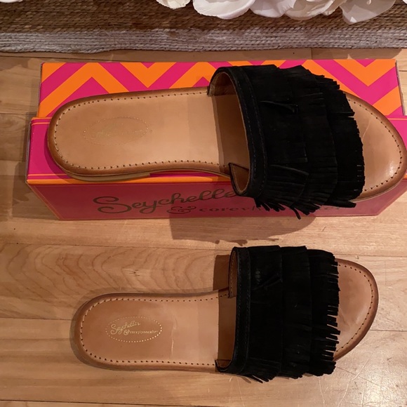Seychelles black tassle suede slides - Picture 2 of 4